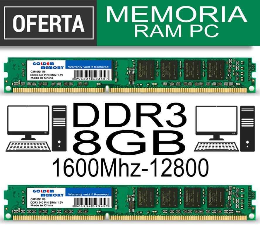 visión destacar Microordenador MEMORIA RAM DDR3 8GB 1600MHZ GOLDEN PC – JMC COMUNICACIONES Soluciones  informáticas